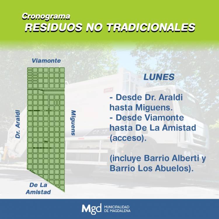 CRONOGRAMA DE RECOLECCIÓN DE RESIDUOS NO TRADICIONALES