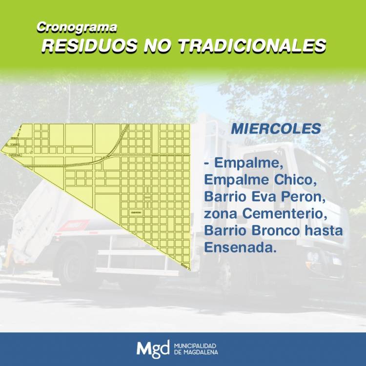 CRONOGRAMA DE RECOLECCIÓN DE RESIDUOS NO TRADICIONALES