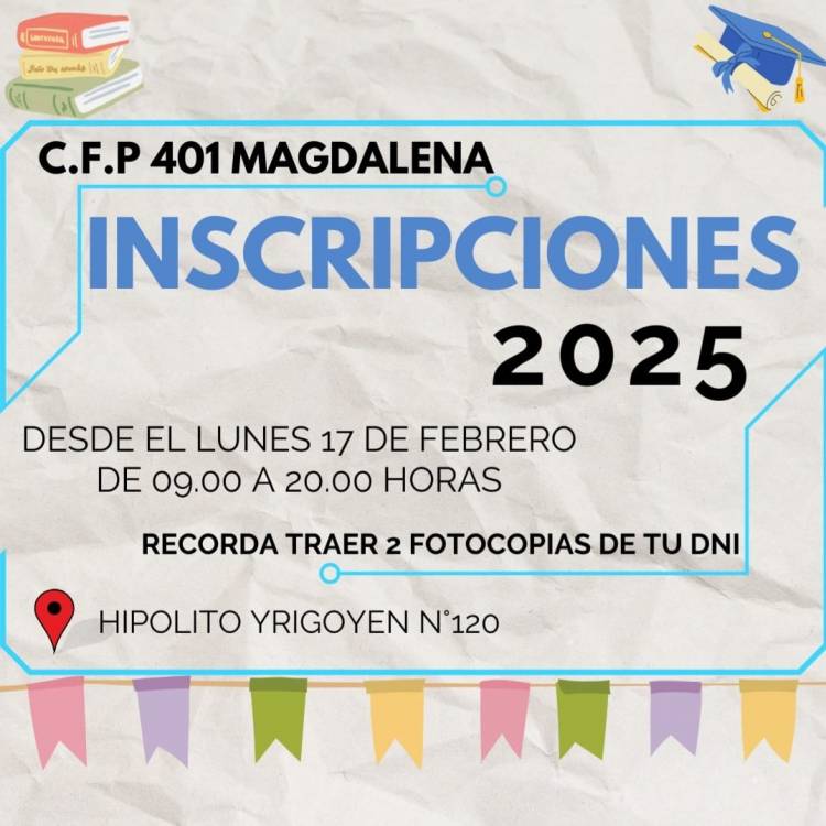 INSCRIPCIONES CURSOS OFICIALES CFP N° 401