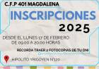 INSCRIPCIONES CURSOS OFICIALES CFP N° 401