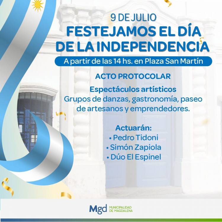 EL 9 DE JULIO LO CELEBRAMOS EN PLAZA SAN MARTÍN