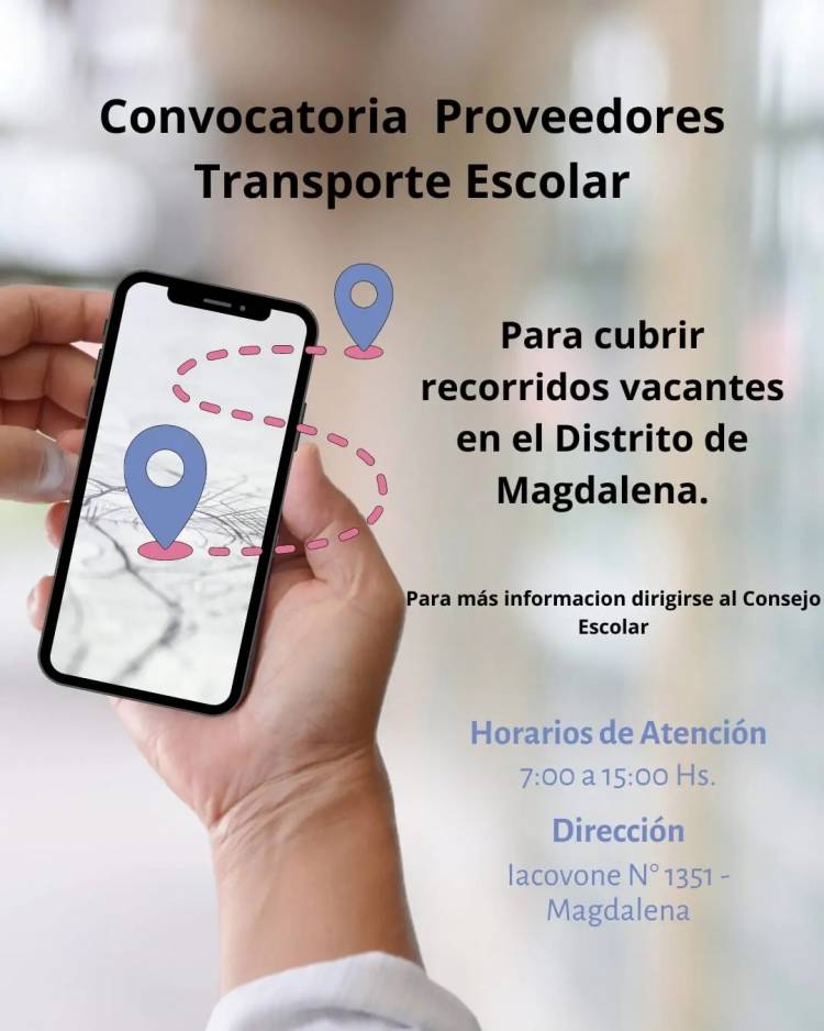 CONVOCATORIA PROVEEDORES DE TRANSPOTE ESCOLAR EN MAGDALENA