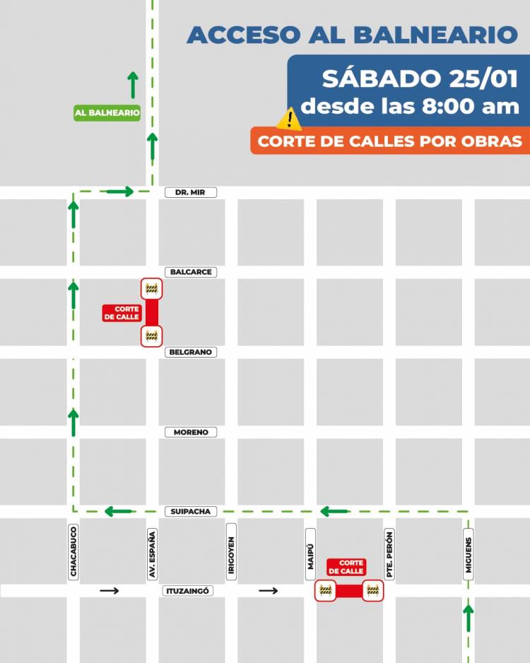 CORTE DE CALLES POR INICIO DE OBRA 